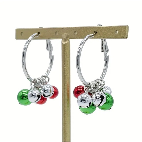 NWT CHRISTMAS BELL HOOP EARRINGS - Picture 4 of 4